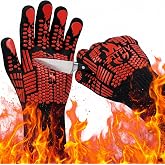 FITFIV BBQ Gloves, 1472&deg;F Heat Resistant with Silicone Grip Oven Mitts | Non-Slip Grip, for BBQ, Grilling, Oven, Smoker, Cooking and Baking