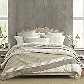 DDUOXIN 100% Cotton Queen Quilt - Modern Stripe Queen Size Quilt with 2 Pillow Shams, Bedspread Reversible Lightweight Comforter Bedding Set for All Seasons, Laurel Oak/Pelican/Star White