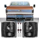 USR 78-91 C/K PickUp Tail Light – Rear Halogen Tail Lamps Set (Left + Right) Compatible with 1978-1991 Chevrolet CK Pick Up Truck/Suburban K5 Blazer/GMC Jimmy (FROSTED SMOKE LENS with BULBS)