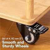 H&S 4 Castor Wheels Heavy Duty 200kg 50mm PU Swivel Trolley Braked Caster view 2