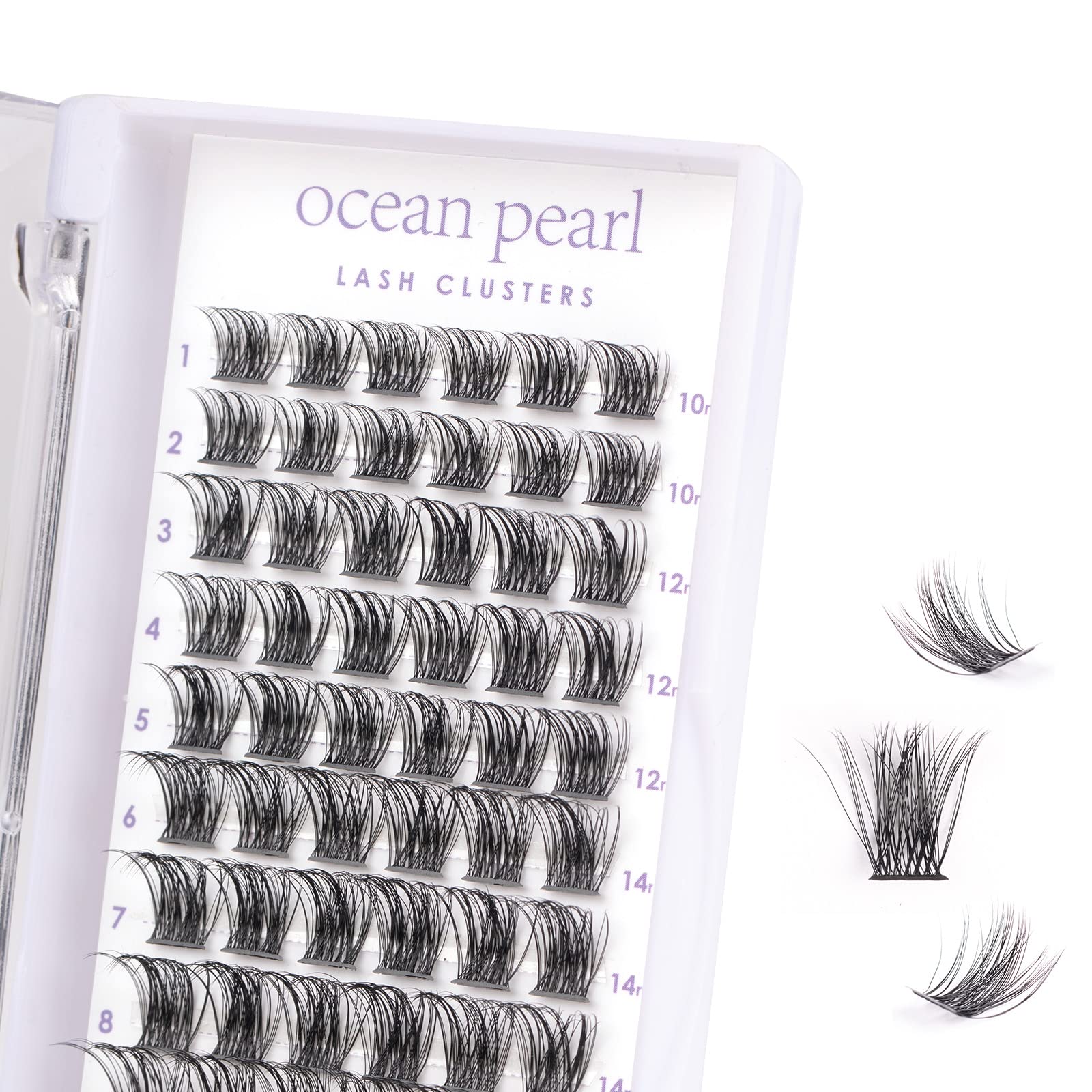 Individual Lashes 72 Cluster Lashes DIY Eyelash Extension Thin Band Wide Stem Lash Extensions Reusable Soft Natural Lightweight Easy to Apply at Home 10/12/14/15/16mm C/CC/D Curl — image 1