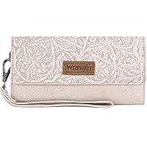 Montana West X Wrangler Western Wallets for Women Trifold Wristlet Wallets Large Capacity Women Clutch Wallet with Coin Purse