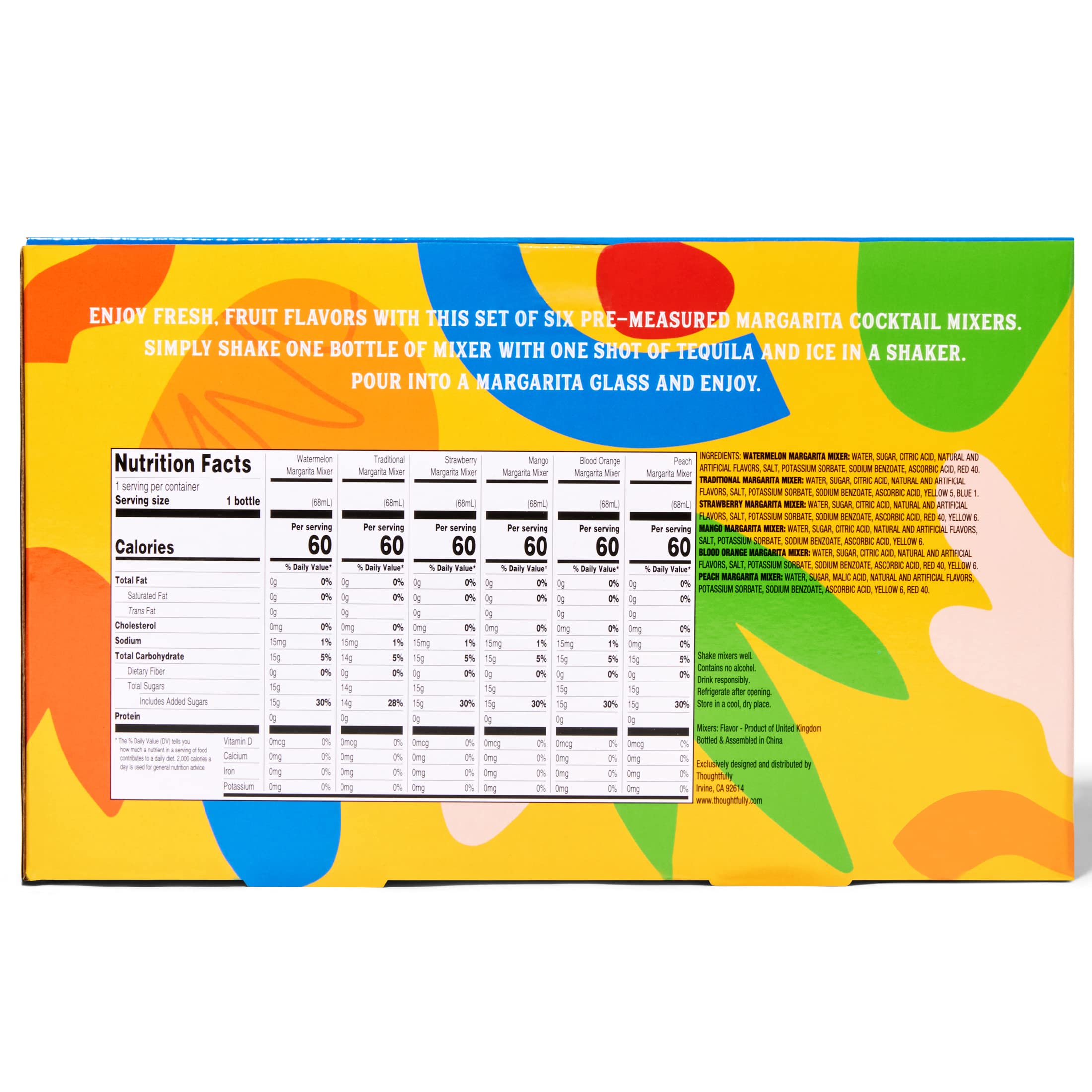 Thoughtfully Cocktails, Margarita Cocktail Mixer Gift Set, Vegan and Vegetarian, Variety of Fruit Flavors, Set of 6 (Contains NO Alcohol) - Image 7