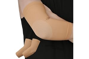 TOFLY® Elbow Compression Sleeves for Unisex, 20-30 mmHg Tennis Elbow Brace Support - Tendonitis and Tennis Arm Sleeves for Pain Relief & Arthritis, Elbow Protector Support Wrap for Recovery, Beige M