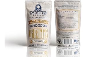 Palmetto Farms Mixed Yellow and White Stone Ground Grits 2 LB - Non-GMO - Just All Natural Corn, No Additives - Naturally Gluten Free, Produced in a Wheat Free Facility - Grinding Grits Since 1934