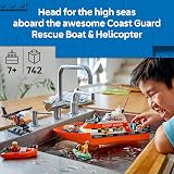 LEGO City Coast Guard Rescue Boat & Helicopter Toy 60504 with 5 Minifigures view 2