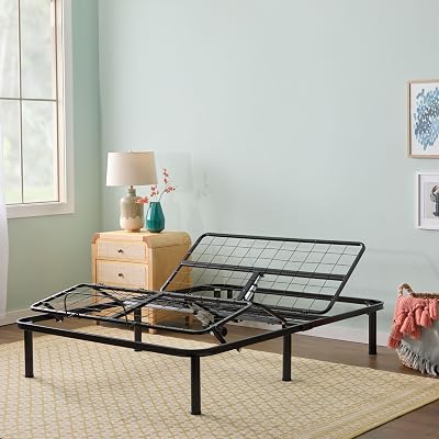 Linenspa Adjustable Bed Frame - Independent Head and Foot Incline - Powerful Quiet Motor - Easy Toolless Assembly - Lounging - Watch TV - Working - Reading - Ergonomic - Electric Bed Base - Full Size
