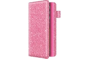 AATACAS Checkbook Cover - Glitter Bling Leather Personal RFID Blocking Check Book Credit Card Holder Wallet for Men and Women