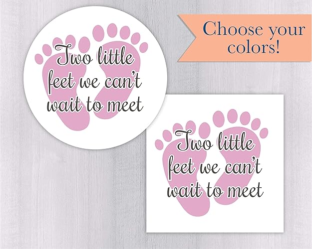 Amazon Com Two Little Feet We Can T Wait To Meet Baby Girl Stickers Amazon Com Two Little Feet We Can T Wait To Meet Baby Girl Stickers