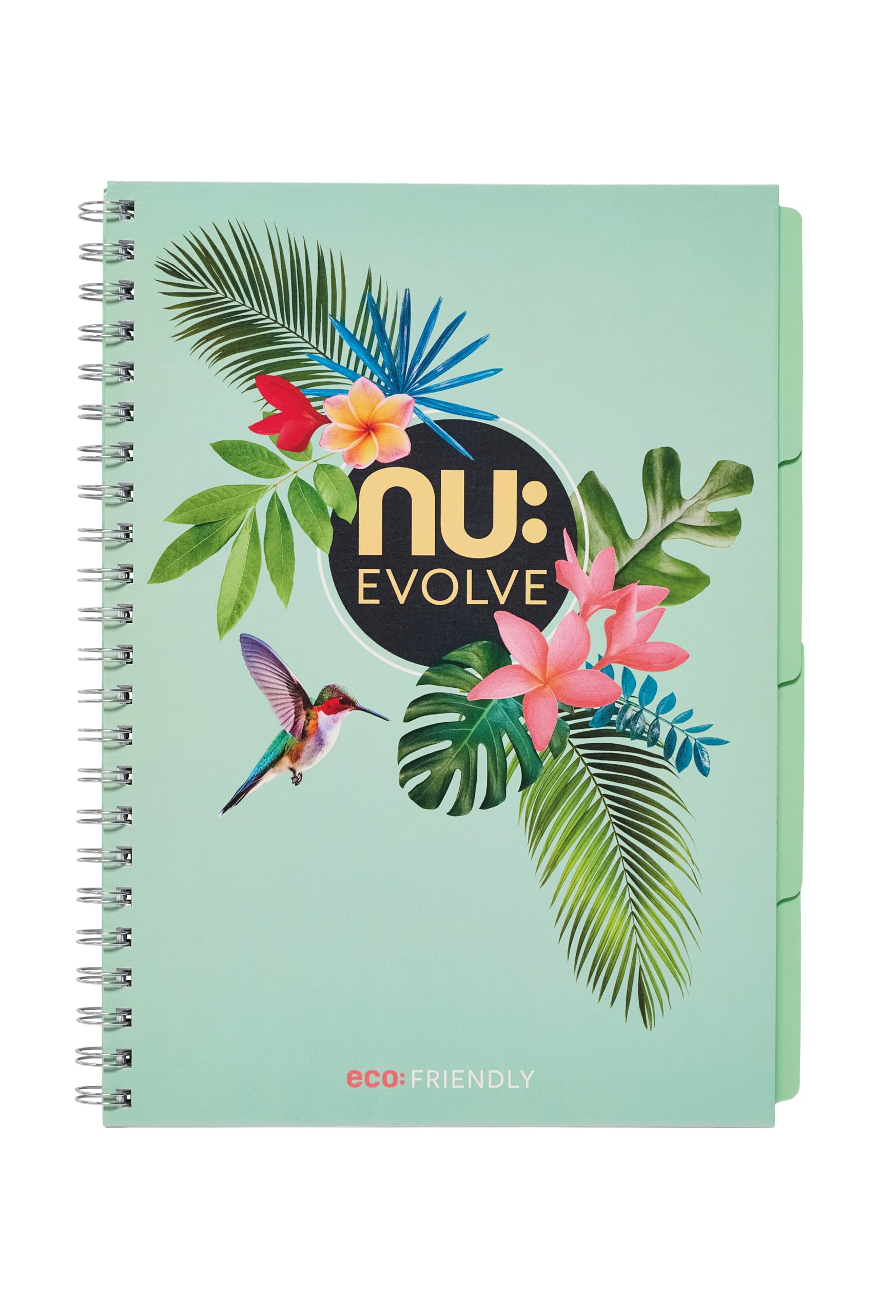 nu: A4 Green Recycled Project Book | 120 Pages | Vegetable-Based Inks | Fully Recyclable | Evolve Tropical Range