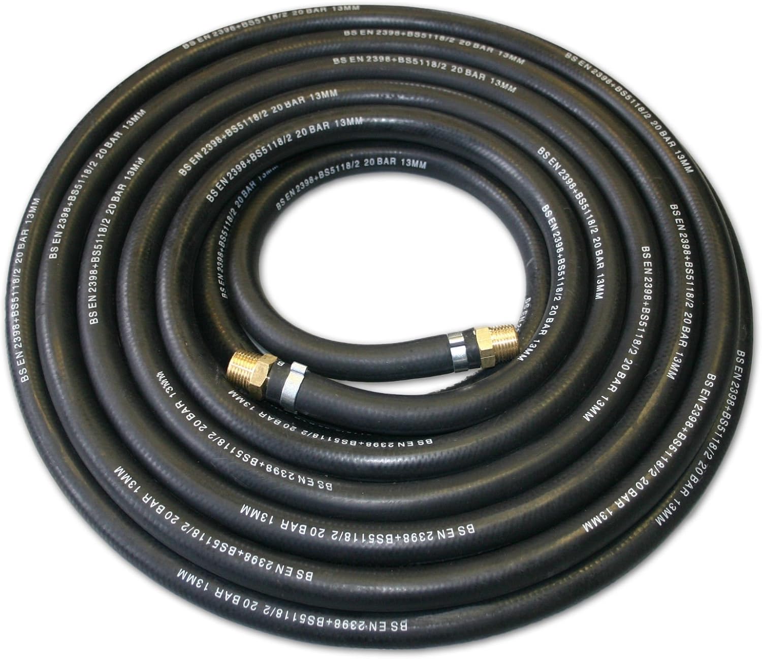 20m 1/2" (13mm) Rubber air line compressor hose assembly BS5118/2 1