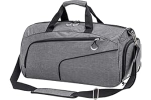 Kuston Sports Gym Bag with Shoes Compartment and Wet Pocket Gym Duffel Bag Overnight Bag