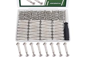 Bemaka 130PCS M4 Furniture Joint Connector Bolt & Cap Nut Kit, Furniture Screw Bolts Cabinet Panel Connector Binding Screws for Wood Door Cabinet Bookshelf Crib (65Set)