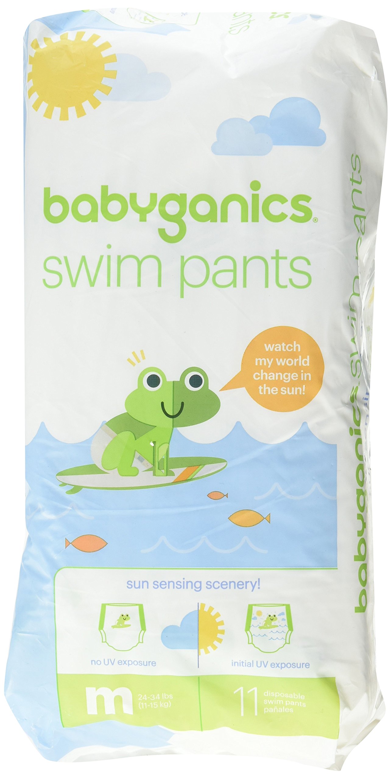 Babyganics Color Changing Disposable Swim Diapers, Large
