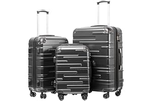 Coolife Luggage Expandable(only 28") Suitcase 3 Piece Set with TSA Lock Spinner 20in24in28in (reg grey)