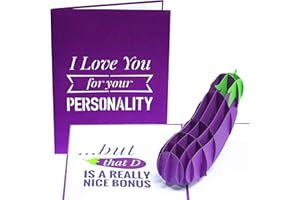 PopLife Naughty Eggplant 3D Pop Up Card - I Love You for Your Personality, But…” Inappropriate Birthday Card, Sexy Valentine’s Day Gift, Funny Card for Husband, for Boyfriend, Fiance