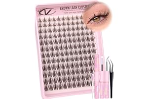 Dark Brown Manga Lash Clusters Kit Natural Wispy Eyelashes Cluster Kit Fairy Anime Cluster Eyelash Extensions C Curl 10-18mm 