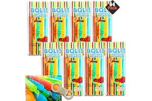 GRAYDON HALL Bolis Freezer Pops - 8 Packs of Bolis Helados Icesticks Frozen Ice Pops In Assorted Fruit Flavors with Bottle Opener (64 Freezer Popsicles)
