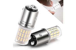 Heifymi DC12-24V 1157 Led Brake Light Bulb, BAY15D 7528 2057 2357 3 Watt Super Bright 6000K Xenon White LED Replacement Backup Reverse Daytime Running Light for Car Camper RV Trailer Boat, 2 Pack