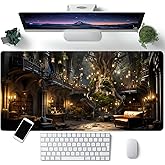 Vintage Aesthetic Desk Mat Adventure Extended Mouse Pad Large Gaming Mousepad XXL Dark Academia Desk Pad Laptop Computer Mouse Keyboard Mat 31.5 x 15.7 in for Office Desk Decor