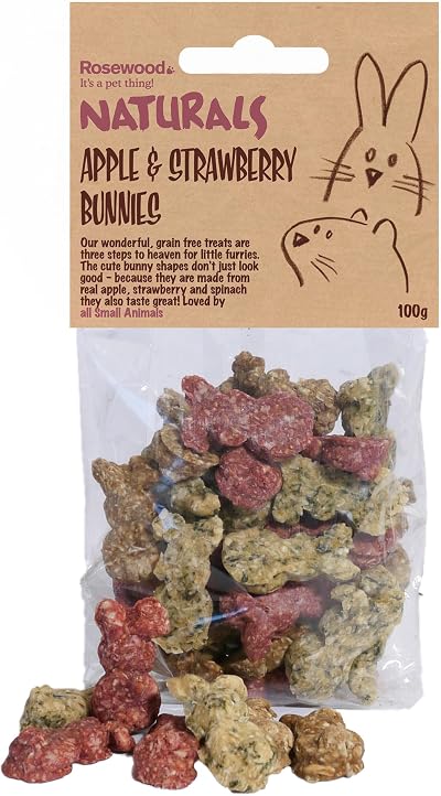 Rosewood Rosewood Naturals Apple Strawberry Bunnies 100g Small Pet Treats