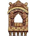 Charmy Crafts Premium Wooden Traditional Window Shaped Jharokha Wall Hanging Decorative for Home Office Decor Gift (Copper Brown and Golden)