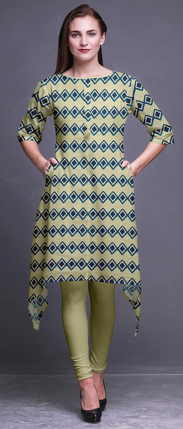 Bimba Printed Asymmetrical Kurti Tops For Women Indian Summer Dress Tunic Bimba Printed Asymmetrical Kurti Tops For Women Indian Summer Dress Tunic