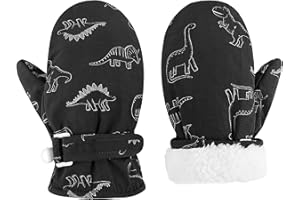 KEOOUA Toddler Mittens Waterproof Toddler Snow Gloves Fleece Lined Toddler Gloves Kids Winter Mittens for Boys Baby Mittens