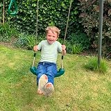 Garden Games Child Swing Seat with Safety Grip and Weatherproof Ropes (Green) view 7