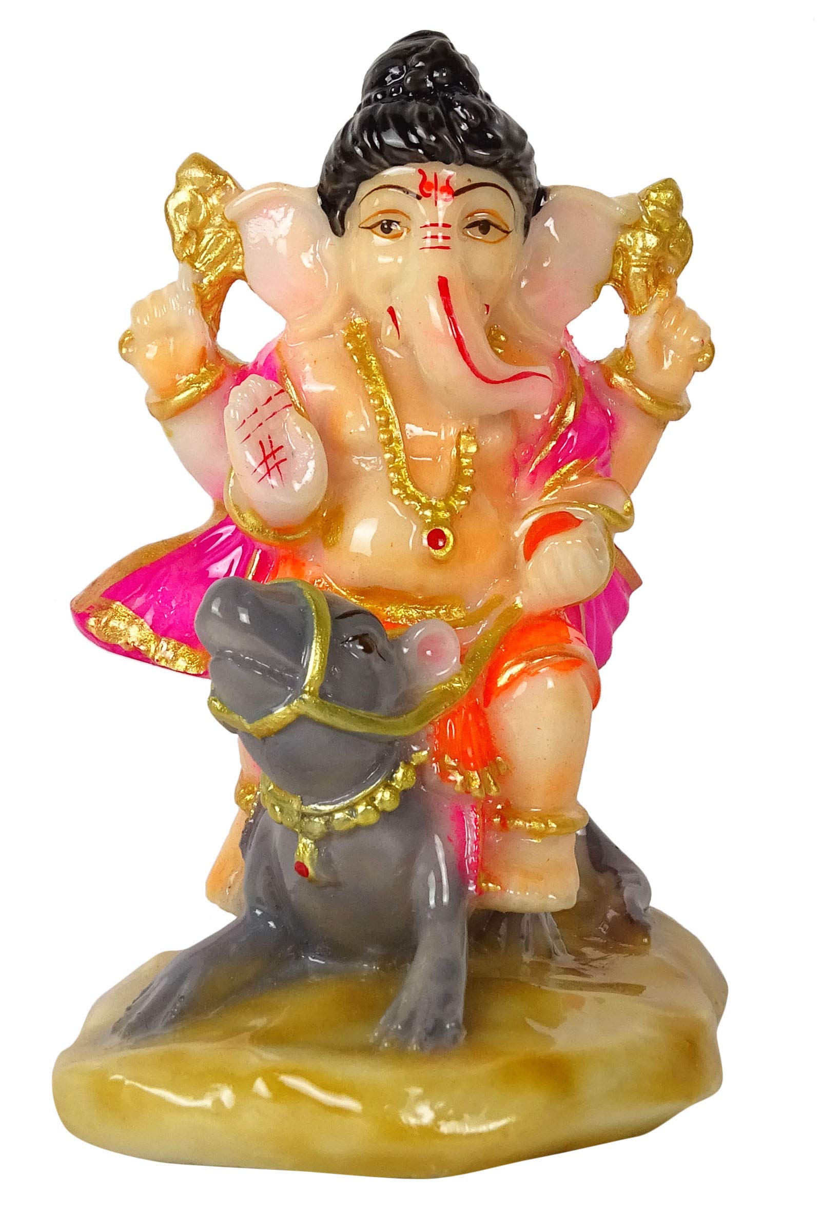 IBA Indianbeautifulart 11 Cm Lord Ganesha Resin Statue Sculpted In Great Detail Idol For Car Dashboard Home Decor Gift