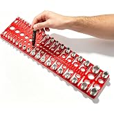 66 Nut and Bolt Thread Checker 22Standard/SAE &amp; 18Metric &amp; 26Drill Gauges | VEXTHYX Bolt Measuring Tool, Screw Size Finder, Wall-mountable Bolt Identifier with Inch &amp; CM Ruler for Mechanics Repair