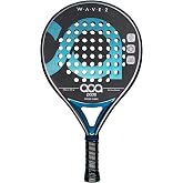 ACA Wave 2 Professional Padel Racket - 3K Carbon Fiber Faces, Round Shape, Low-Medium Balance, Soft Black EVA Core &amp; Sand Finish for Control &amp; Maneuverability