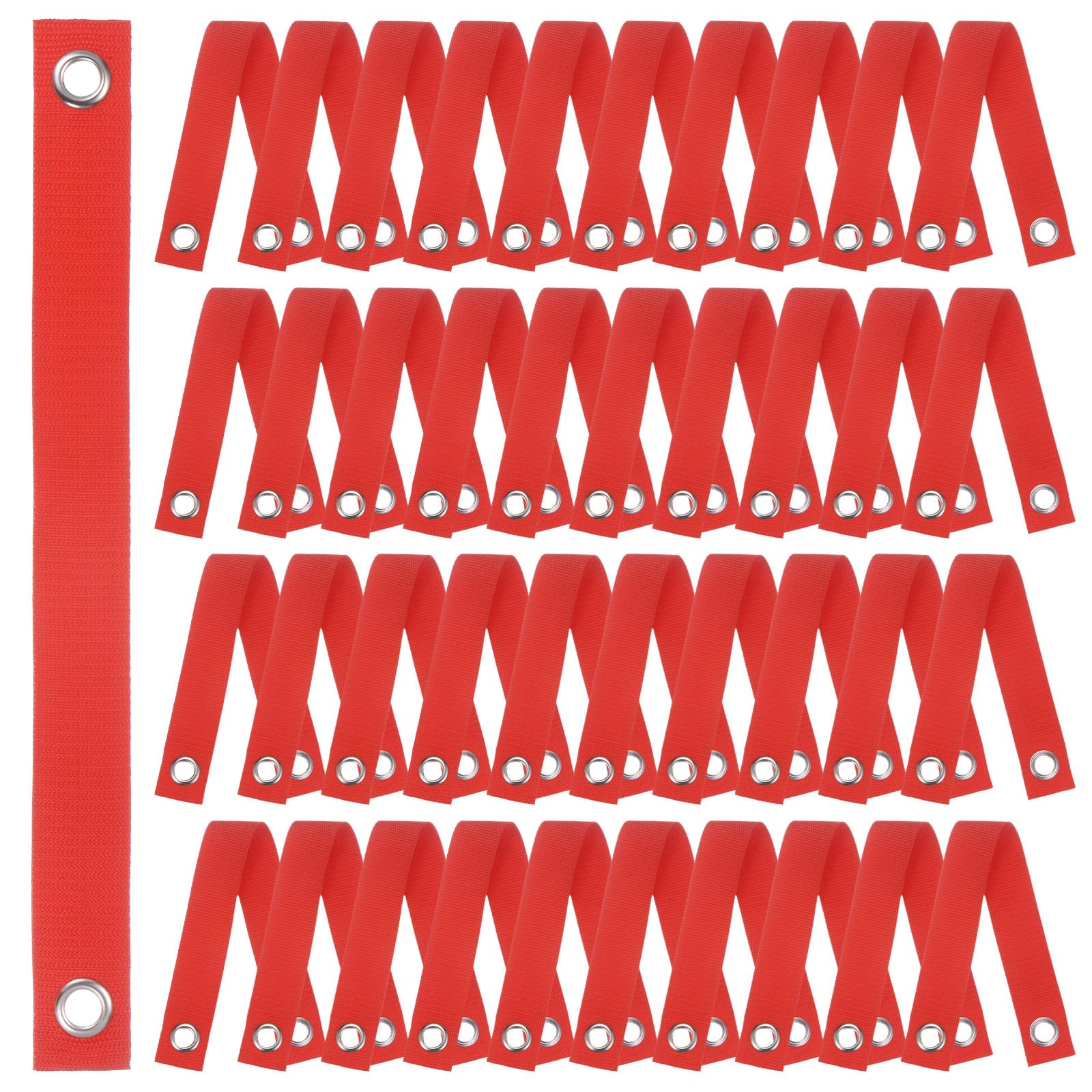 M METERXITY 40-Pack Tree Straps for Staking,1.5 Inch x 15.7 Inch Tree Support Straps Nylon Tree Strap for Leaning Tree Protection/Plant Support, Straightening[Red]