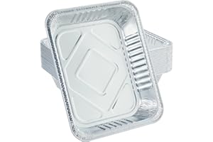 Waytiffer Aluminum Pans 9x13 Disposable Foil Pans (10 Pack) Half Size Deep Steam Table Pans Extra Thick for Baking, Cooking, Roasting, Heating, Serving & Lining Steam-Table Trays