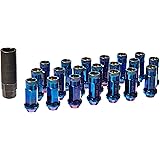 Muteki 32906UN SR48 Series Burned Blue 12mm x 1.5" Thread Size Open End Lug Nut, (Set of 20)