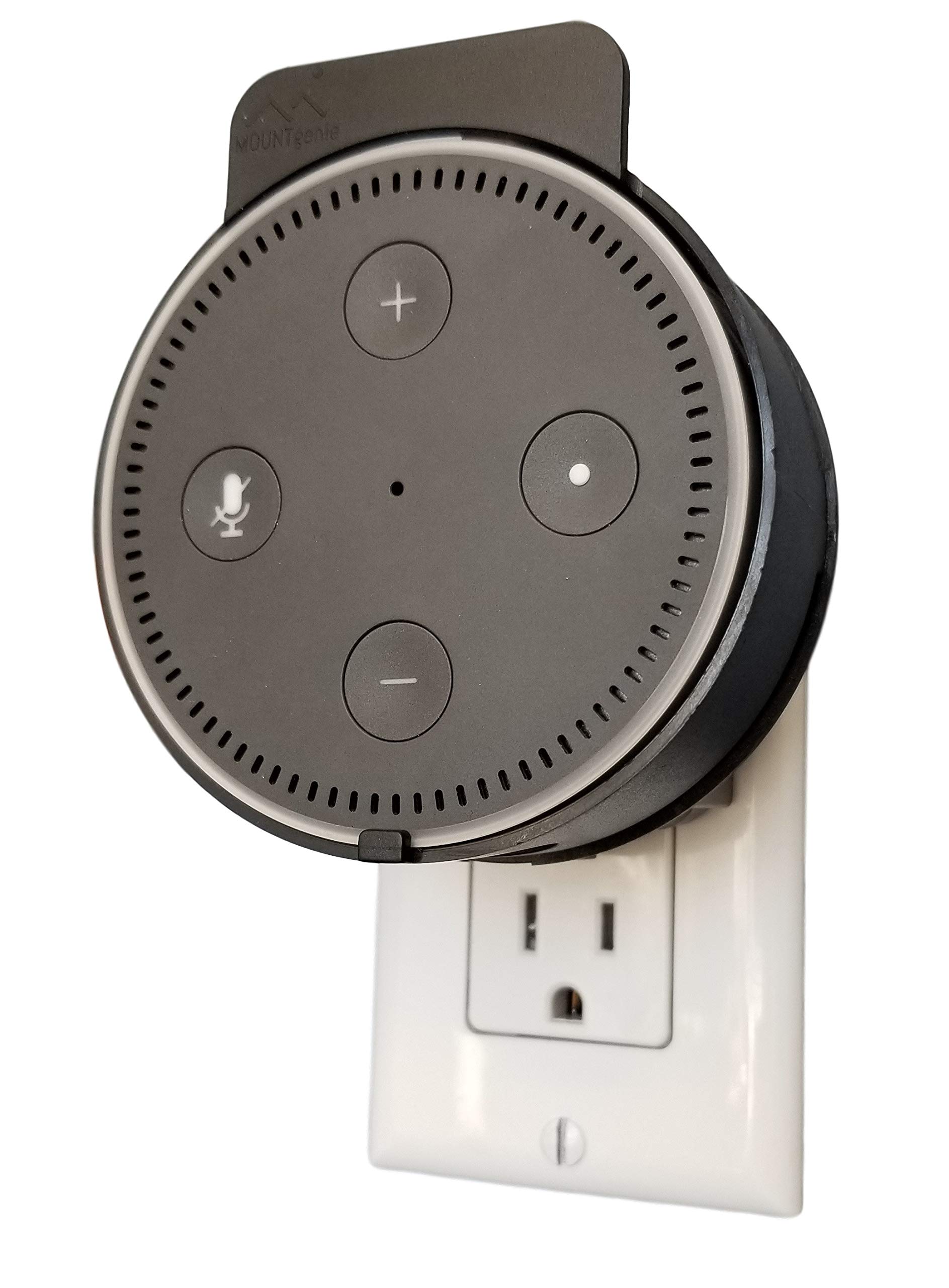 Photo 1 of Dot Genie Deluxe Mount for Amazon Echo Dot 2nd Generation Alexa: The Simplest and Cleanest High-End Outlet Wall Mount Hanger Stand for Kitchen and Bathroom Speakers (Black)