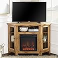 Amazon.com: Walker Edison Alcott Classic Glass Door Fireplace Corner TV ...