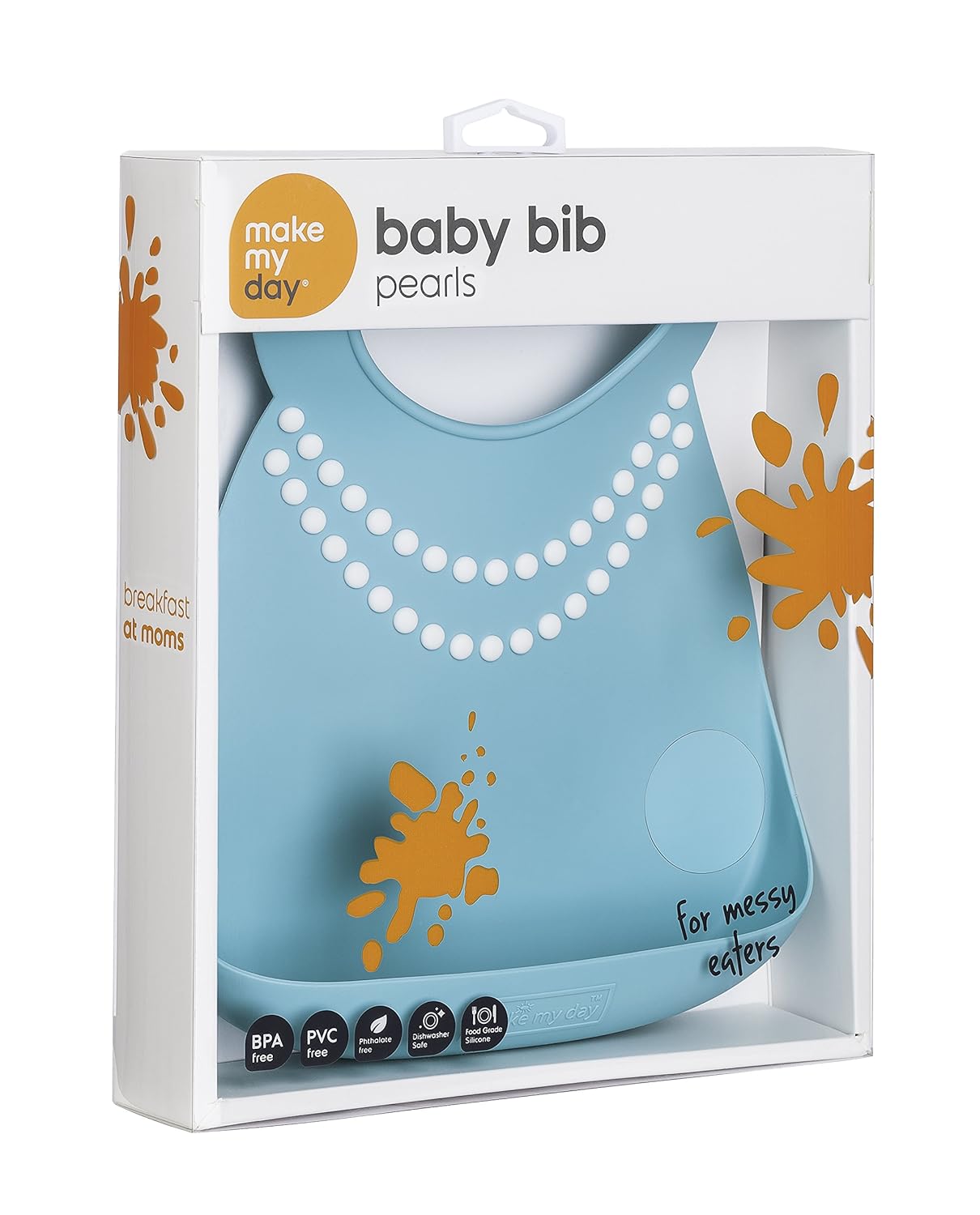 silicone bib with pearls