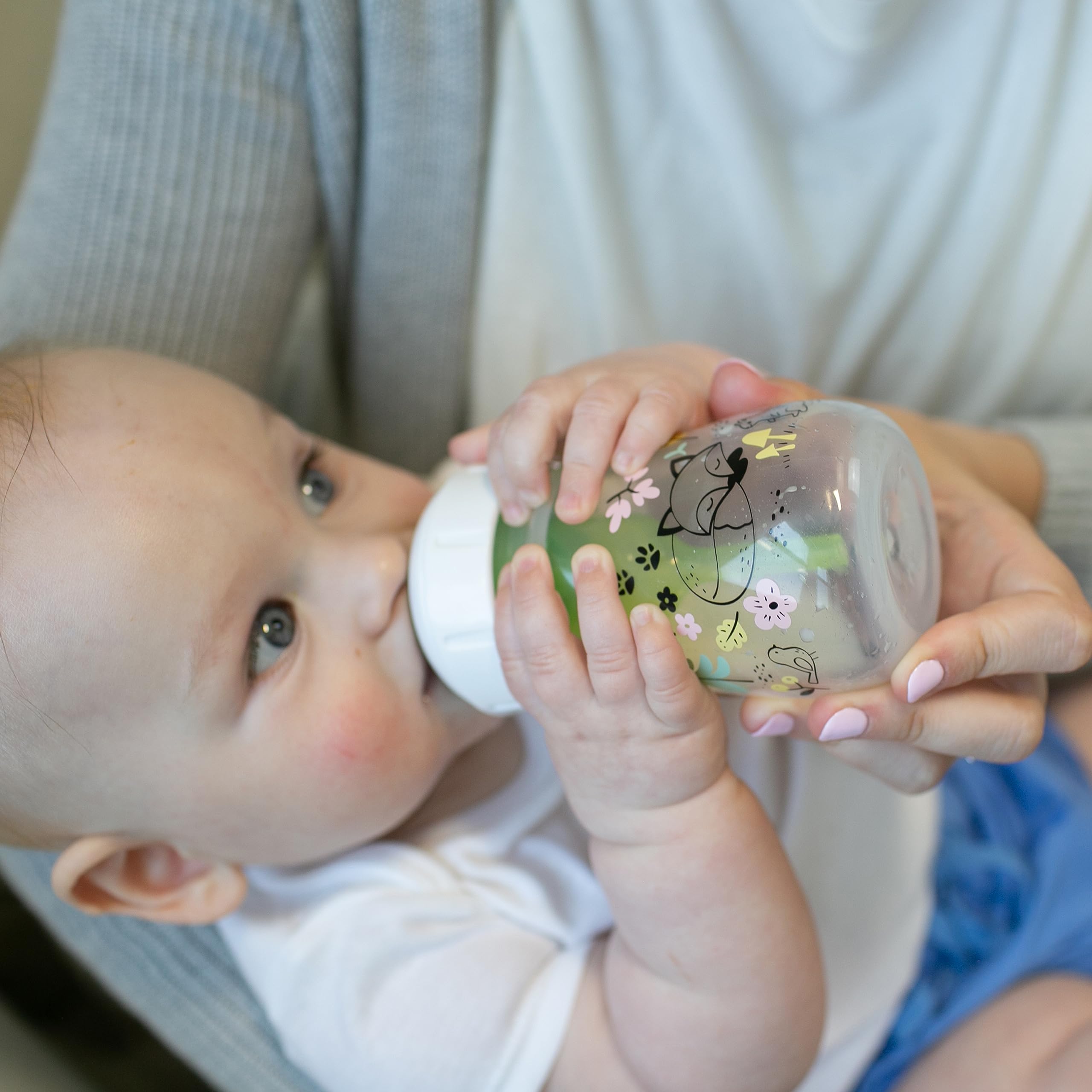 Dr. Brown’s Natural Flow® Anti-Colic Options+™ Wide-Neck Baby Bottle Designer Edition Bottles, Woodland Decos, 5 oz/150 mL, Level 1 Nipple, 2-Pack, 0m+