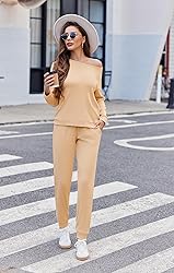 Ekouaer Womens Ribbed Knit Pajama Sets 2 Piece