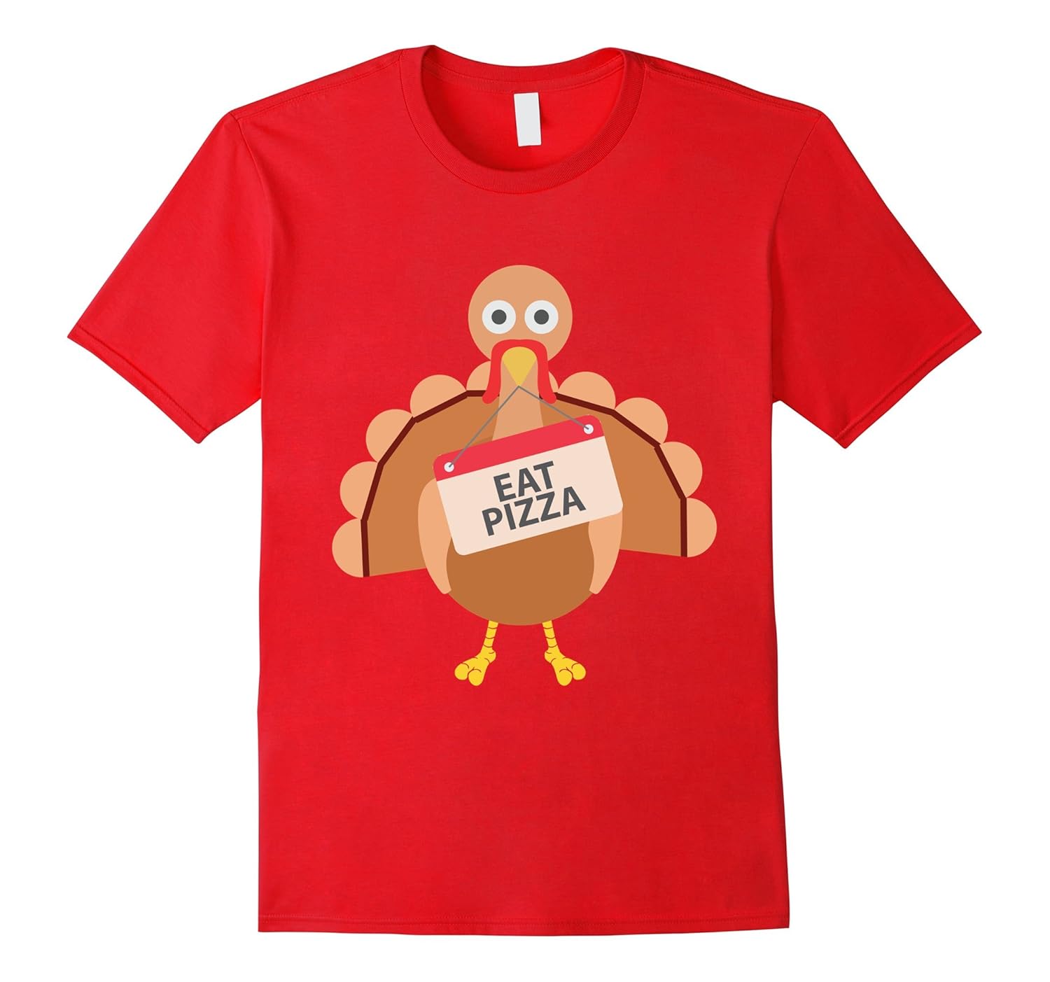 Funny Eat Pizza Turkey Emoji Thanksgiving Holiday T-Shirt-ANZ