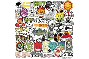 Loahayeii Skateboard Stickers 100Pcs/Pack Cool Waterproof Stickers for Laptop Water Bottle Suitcase Phone, Skateboarding Stic