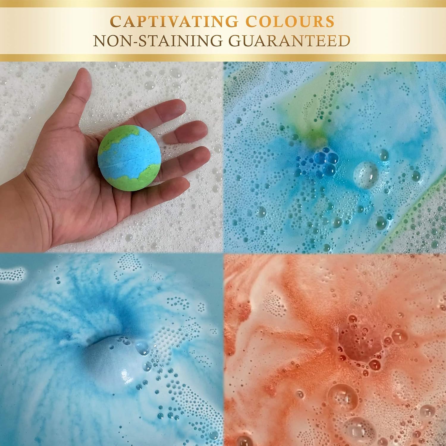 Galacticspa Planet Themed Bath Bombs / 8 x 60g Handmade Luxury Bubble Bath Fizzer Set/Non-Staining, Vegan - Image 5