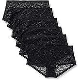 Amazon Essentials Women's Stretch All Over Lace Boyshort, Pack of 6