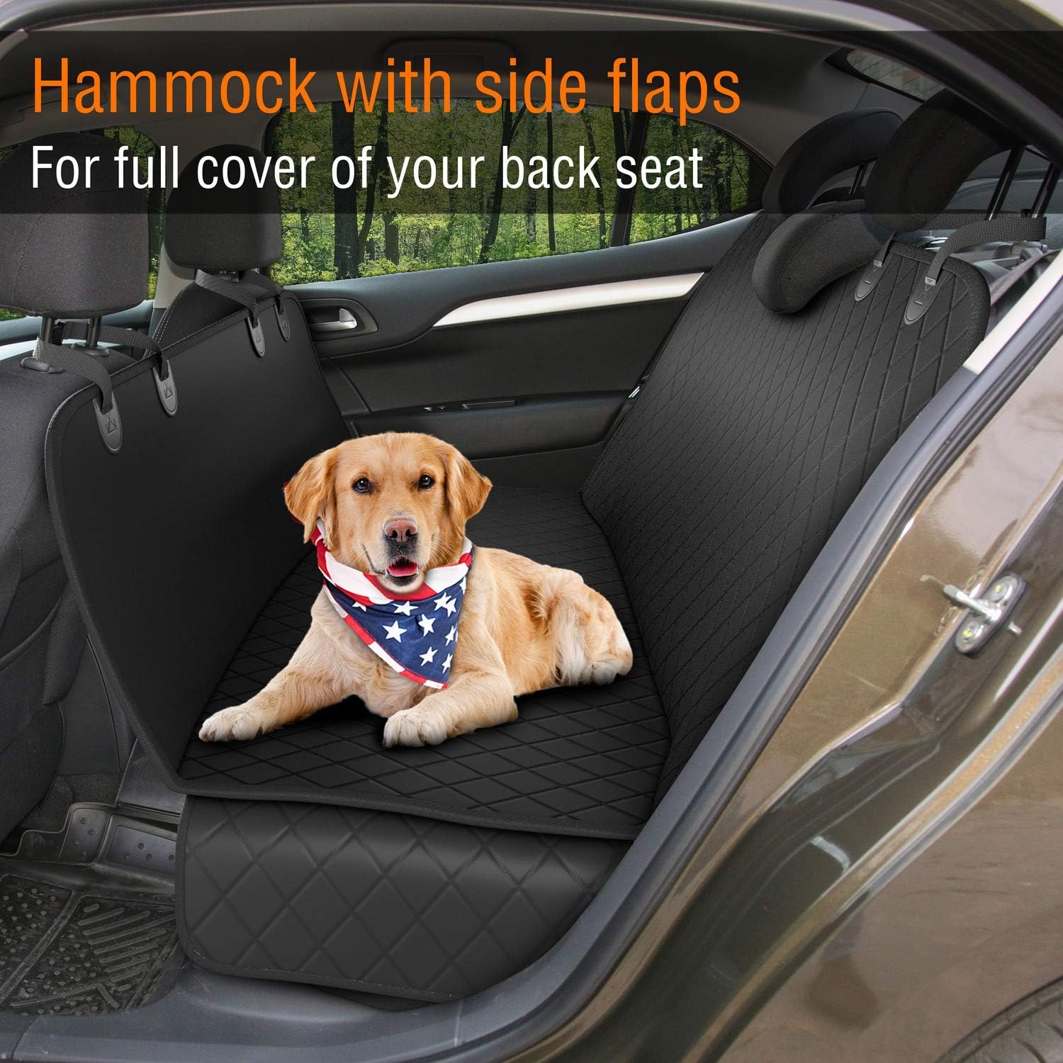 Active Pets Car Seat Cover for Dogs Waterproof and Scratch-Proof, Universal Fit for Car Truck, SUV, Black - Image 3