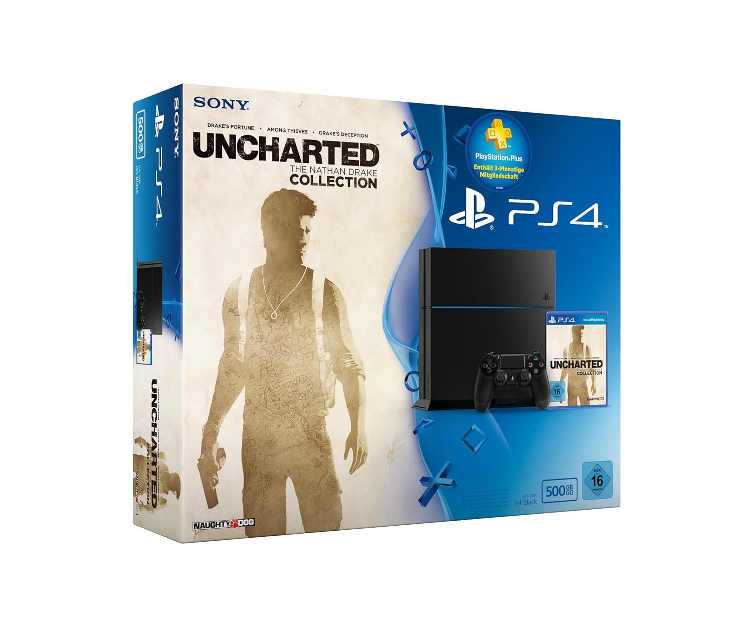 Playstation 4 Konsole 500gb Inkl Uncharted The Nathan Drake Collection 90 Tage Psplus Code Cuh 1216a Amazon De Games