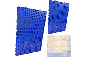 JIAHOHI 2Pcs Round Hole Type Plastic Pallet Single Size 23.6x15.7x2IN Suitable for Garage, homeplastic pallets for Outside, Load-Bearing up to 4500lbplastic Platform, Free Splicing, Arbitrary Placement.