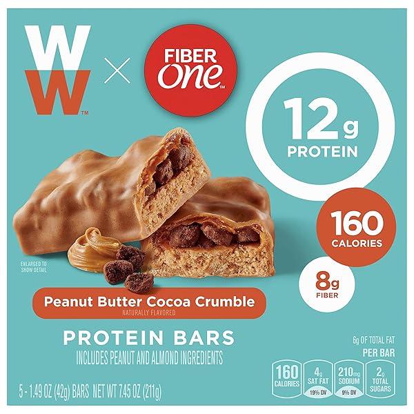 FIBER ONE WEIGHT WATCHERS CHEWY PROTEIN BARS, FUDGE CHOCOLATE COOKIE, 5 CT