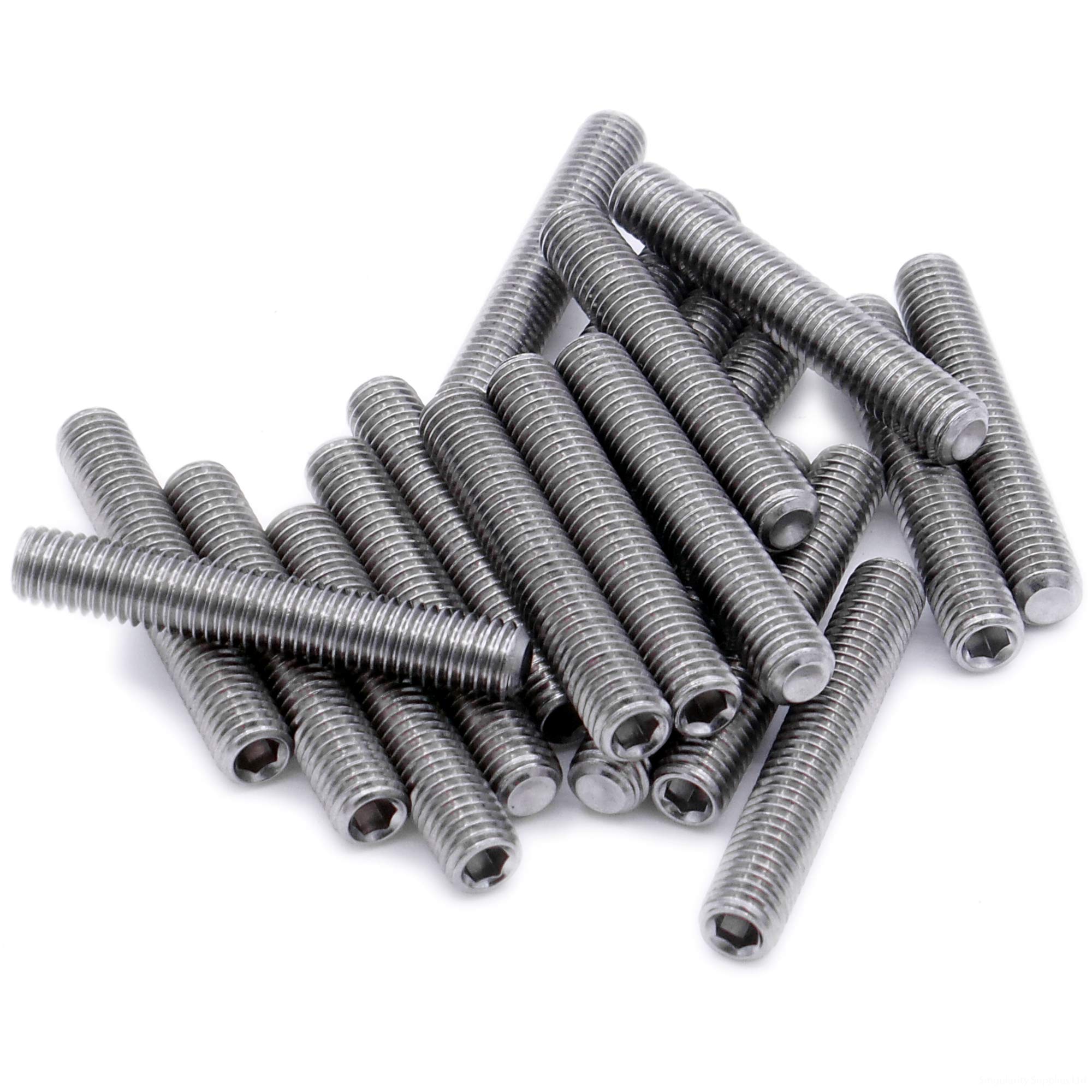M8 (8mm x 50mm) Hex Socket Grub Screw (Cup Point) - Stainless Steel (A2) (Pack of 10)