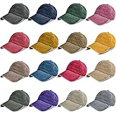 16 Pcs Adult Washed Cotton Baseball Hat Distressed Baseball Caps Adjustable Vintage Sport Ball Hat for Unisex Outdoor